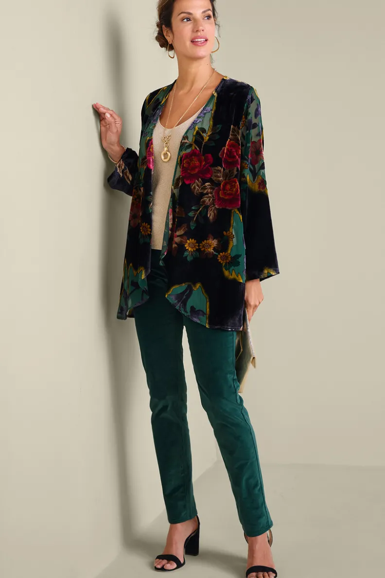 Clearance Soft Surroundings Aaliyah Floral Velvet Topper SecretGardenBurnout