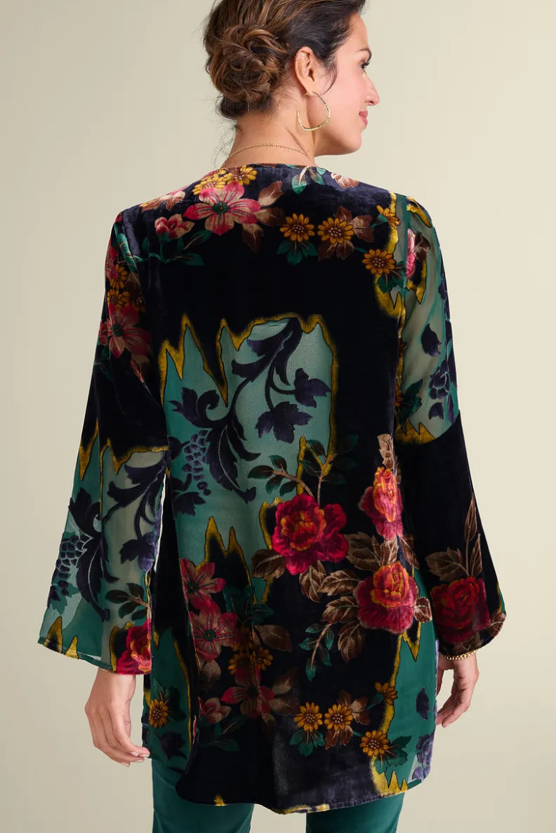 Clearance Soft Surroundings Aaliyah Floral Velvet Topper SecretGardenBurnout