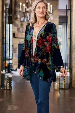 Clearance Soft Surroundings Aaliyah Floral Velvet Topper SecretGardenBurnout