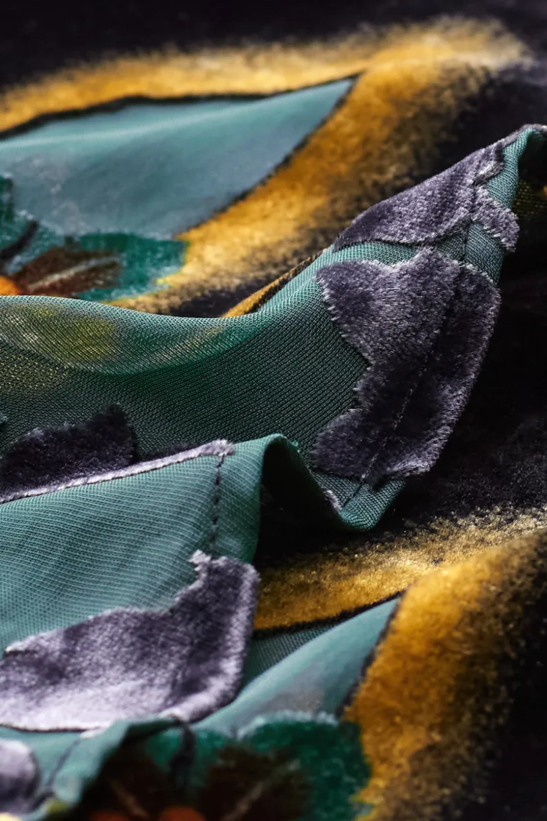 Clearance Soft Surroundings Aaliyah Floral Velvet Topper SecretGardenBurnout