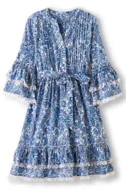 New Soft Surroundings Adeline Short Dress SpringPaisleyChambray