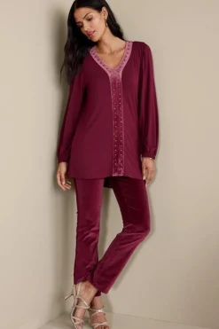 Hot Soft Surroundings Adornment Top Cabernet