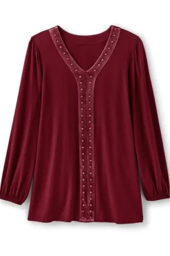 Hot Soft Surroundings Adornment Top Cabernet