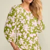 New Soft Surroundings Ainsley Linen Blend Tunic InkBloomsGreen