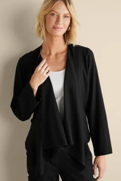 Sale Soft Surroundings Alicante Linen Blend Topper Black