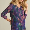 Sale Soft Surroundings Alila 3/4 Sleeve Tunic WarmIrisMulti