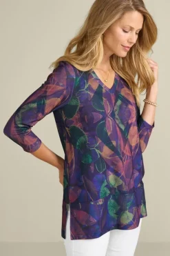 Sale Soft Surroundings Alila 3/4 Sleeve Tunic WarmIrisMulti