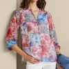 Sale Soft Surroundings Anastasia Shirt ChrysanthemumFloral