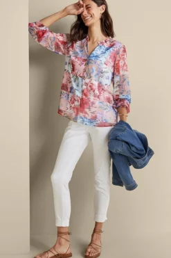 Sale Soft Surroundings Anastasia Shirt ChrysanthemumFloral
