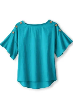 New Soft Surroundings Andrea Linen Blend Pullover