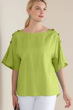 New Soft Surroundings Andrea Linen Blend Pullover