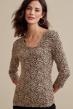 Hot Soft Surroundings Anesha Top Leopard