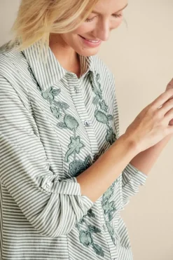 Fashion Soft Surroundings Anisa Tunic GreenMilieuStripe