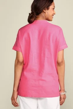 Sale Soft Surroundings Annalise Linen Blend Tunic AzaleaPink
