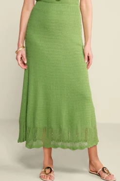 Fashion Soft Surroundings April Crochet Sweater Skirt PiquantGreen