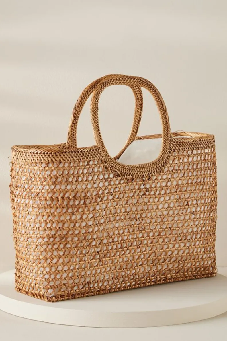 Fashion Soft Surroundings April Woven Bag Tan
