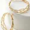 Online Soft Surroundings Aria Sparkle Hoops Earrings Gold