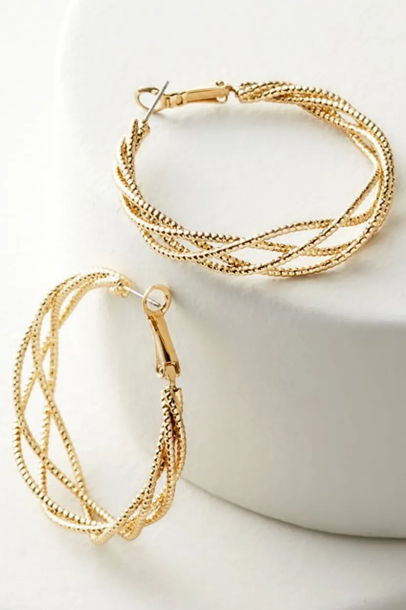 Online Soft Surroundings Aria Sparkle Hoops Earrings Gold