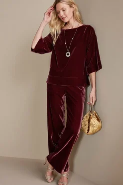Online Soft Surroundings Aria Velvet Wide Leg Pants