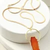 Sale Soft Surroundings Arista Halo Pendant Necklace ScarletOrange