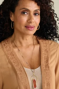 Sale Soft Surroundings Arista Halo Pendant Necklace ScarletOrange