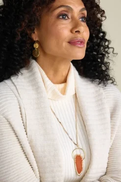 Sale Soft Surroundings Arista Halo Pendant Necklace ScarletOrange