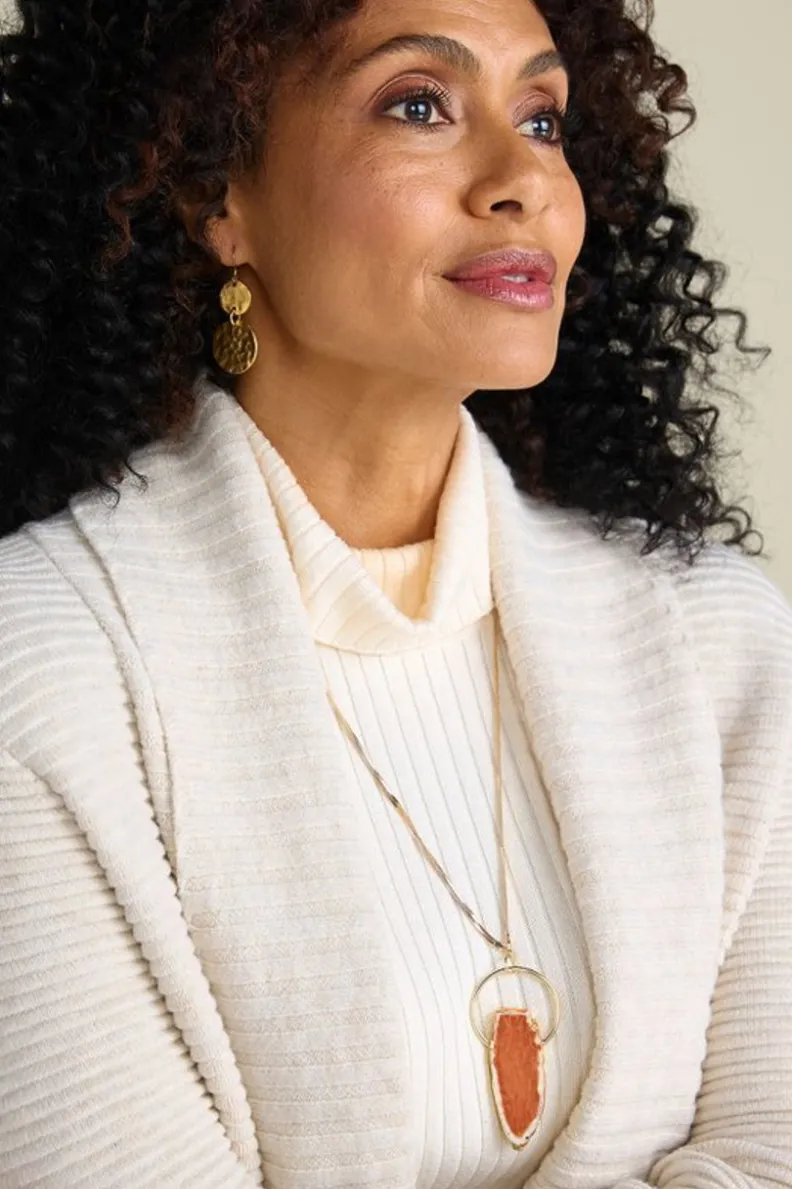 Sale Soft Surroundings Arista Halo Pendant Necklace ScarletOrange