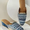Discount Soft Surroundings Arizona Stripe Wedge Slide Blue