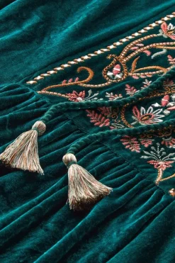 Hot Soft Surroundings Ashanti Embellished Velvet Tunic JuneBug