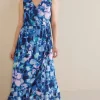 Discount Soft Surroundings Ashlyn Maxi Dress PurpleFloral