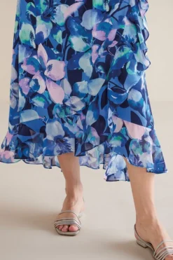 Discount Soft Surroundings Ashlyn Maxi Dress PurpleFloral