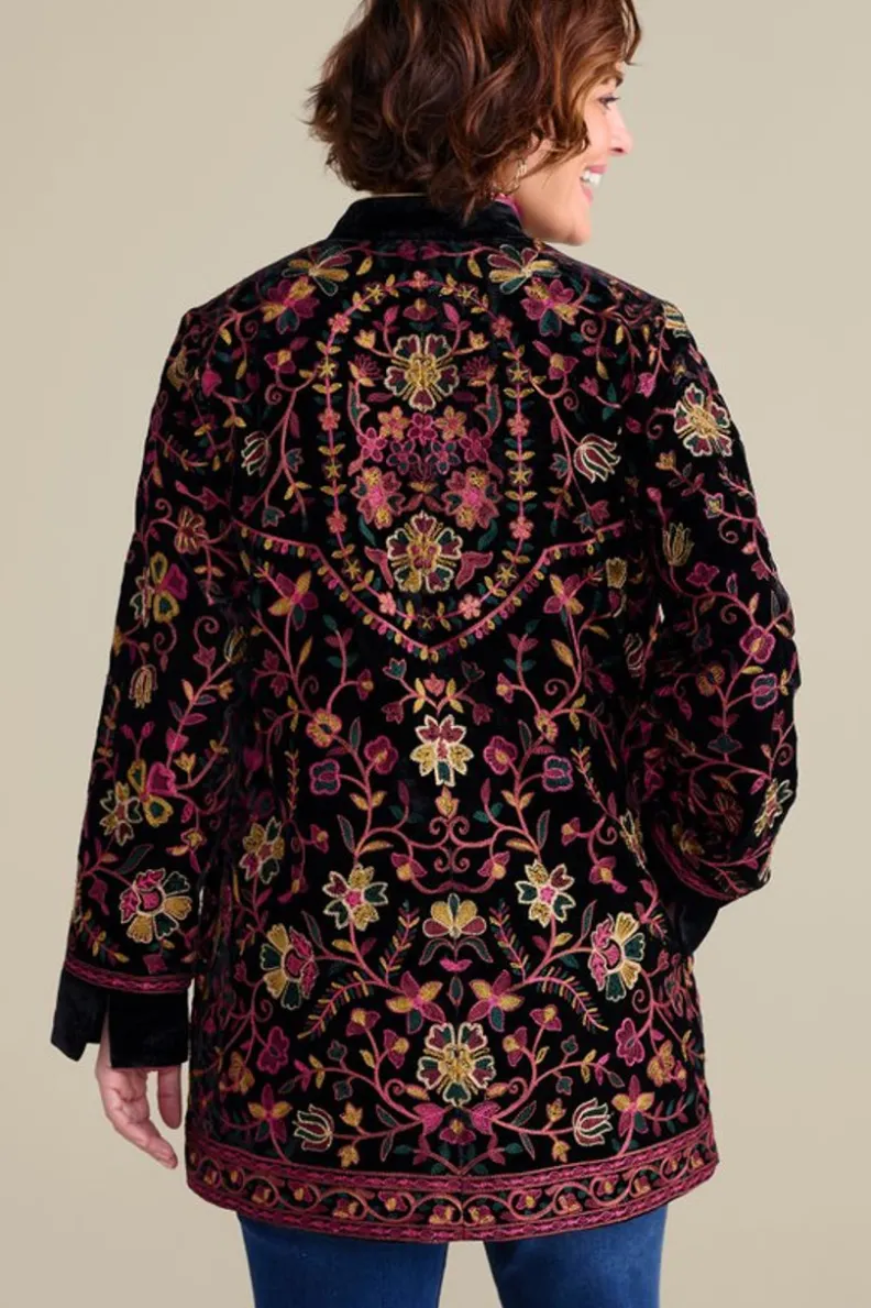 New Soft Surroundings Astrid Velvet Jacket Black