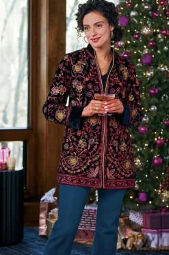 New Soft Surroundings Astrid Velvet Jacket Black