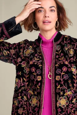 New Soft Surroundings Astrid Velvet Jacket Black