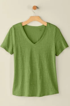 Fashion Soft Surroundings Aubrey Linen Slub Tee