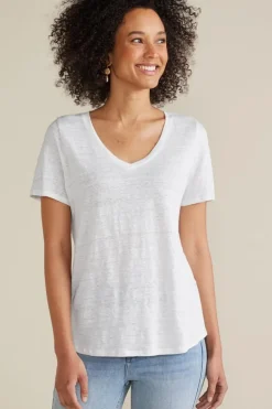 Fashion Soft Surroundings Aubrey Linen Slub Tee