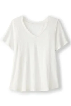 Fashion Soft Surroundings Aubrey Linen Slub Tee