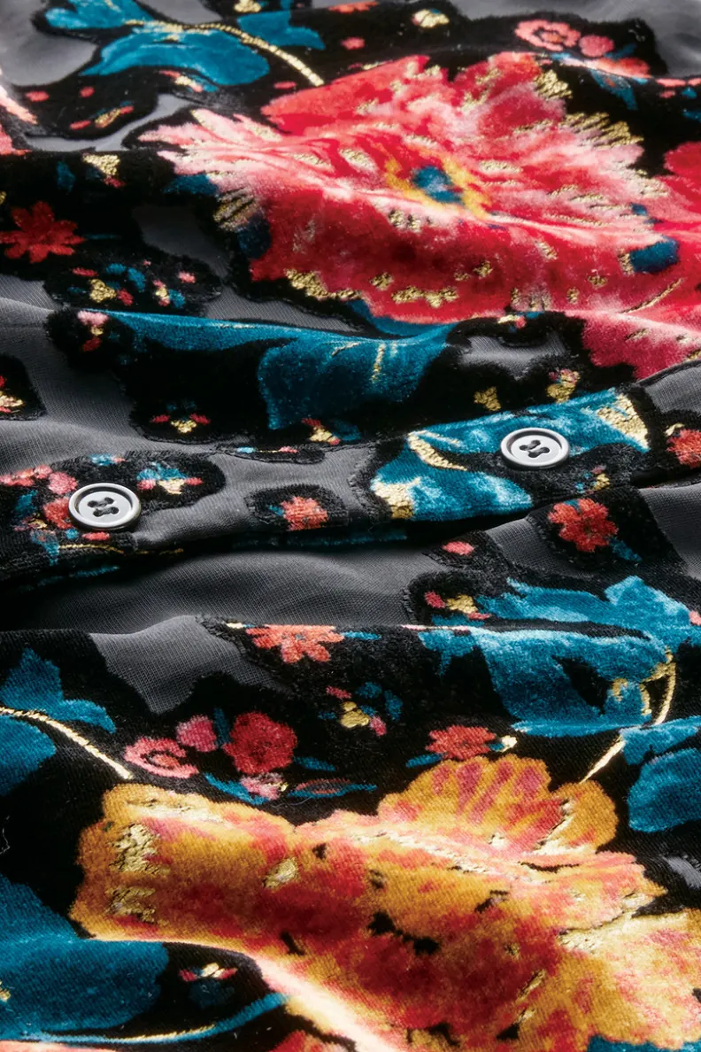 Online Soft Surroundings Autumn Velvet Tunic BlackMulti