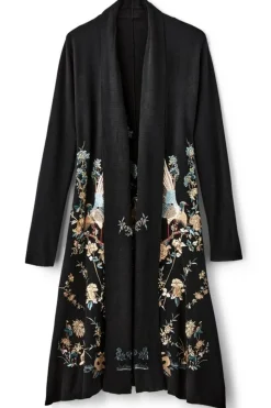 Clearance Soft Surroundings Ava Embroidered Cardigan Black