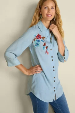 New Soft Surroundings Aveline Tencel™ Tunic LightChambray