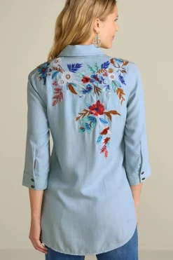 New Soft Surroundings Aveline Tencel™ Tunic LightChambray