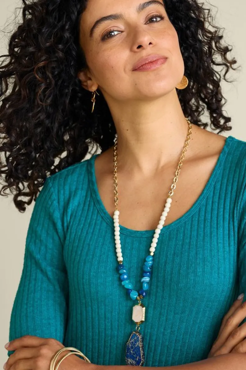 Clearance Soft Surroundings Aviana Reversible Pendant Necklace BlueLapis