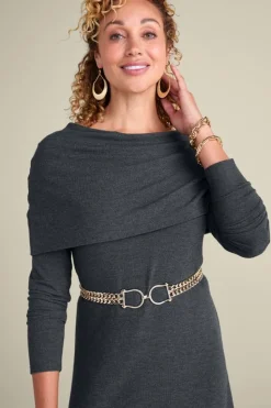 Discount Soft Surroundings B'call Knit Midi Dress CharcoalHeather