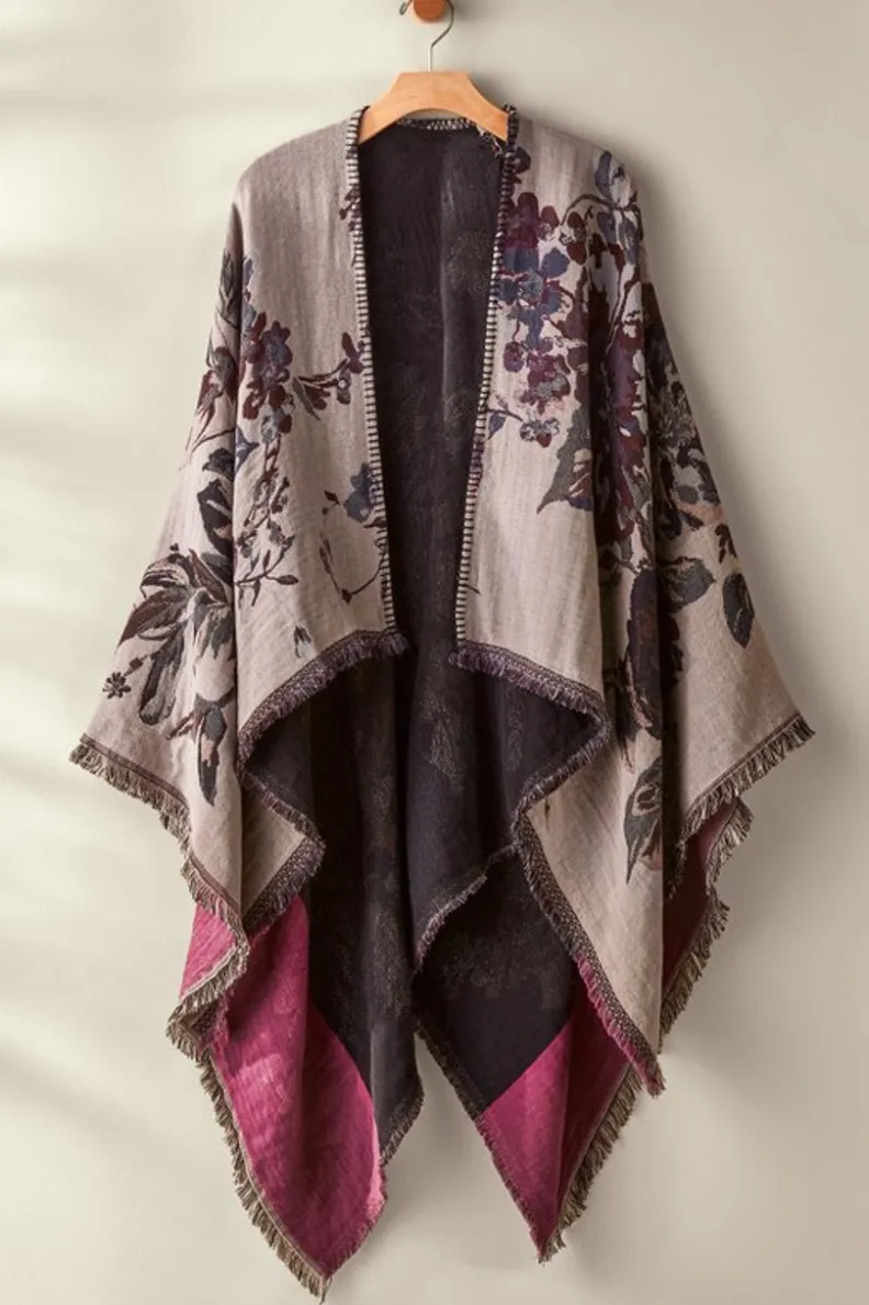 Clearance Soft Surroundings Beatrix Floral Wrap MidnightMulti