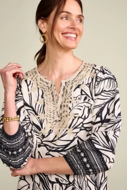 Outlet Soft Surroundings Bellamy Top PaoloPalm/OsascoBorder