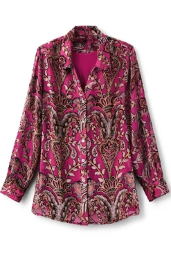 Fashion Soft Surroundings Bellarosa Velvet Tunic PinkScarfBurnout
