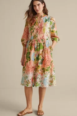 Best Soft Surroundings Bellicia Embroidered Midi Dress MultiFloral