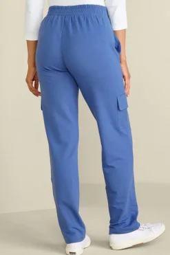 New Soft Surroundings Birdie French Terry Cargo Pants TrueNavy