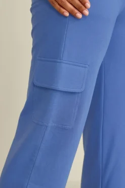 New Soft Surroundings Birdie French Terry Cargo Pants TrueNavy