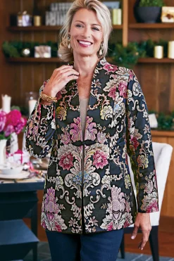 Clearance Soft Surroundings Branca Jacquard Jacket RoseBaroqueJacquard